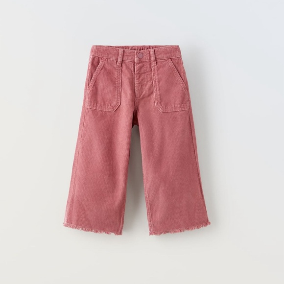 Pink corduroy culottes by Zara! Missing one belt loop - Picture 1 of 6